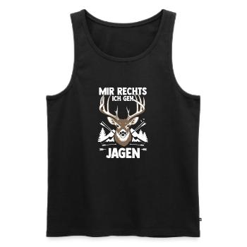 Jagd Jagen Waidmann Jäger - Männer Premium Bio Tank Top - Schwarz - Vorne - Michal (187cm)