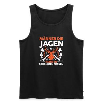 Jagd Jagen Waidmann Jäger - Männer Premium Bio Tank Top - Schwarz - Vorne - Michal (187cm)
