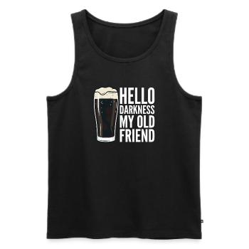 Hello Darkness My Old Friend Drinks Stout Beer - Men's Premium Organic Tank Top - black - Front - AI Model Male 178 light (178cm)