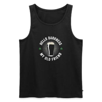 Hello Darkness My Old Friend Drinks Stout Beer - Men's Premium Organic Tank Top - black - Front - AI Model Male 178 light (178cm)