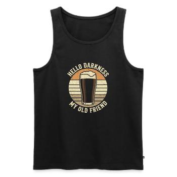 Hello Darkness My Old Friend Drinks Stout Beer - Men's Premium Organic Tank Top - black - Front - AI Model Male 178 light (178cm)