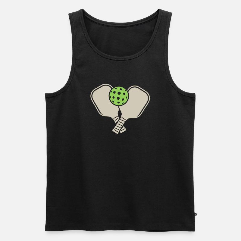 Pickleball - Männer Premium Bio Tank Top - Schwarz