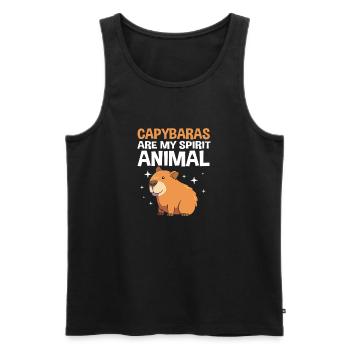 Capybara Capibara - Männer Premium Bio Tank Top - Schwarz - Vorne - AI Model Male 178 light (178cm)
