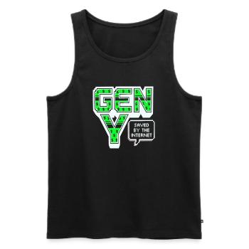 Generation Y, gen Y , Millennials Shirt, Hoodie - Männer Premium Bio Tank Top - Schwarz - Vorne - AI Model Male 178 light (178cm)