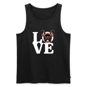 LOVE French Bulldog Dog Dog Lover Funny - Men's Premium Organic Tank Top - black - Front - Michal (187cm)