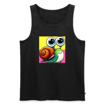 Schnecke - Männer Premium Bio Tank Top - Schwarz - Vorne - Michal (187cm)