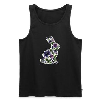 Hase Silhouette Blumen - Männer Premium Bio Tank Top - Schwarz - Vorne - Michal (187cm)