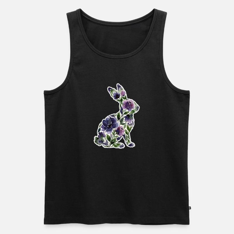 Fleurs en forme de lapin - Débardeur bio Premium Homme - noir