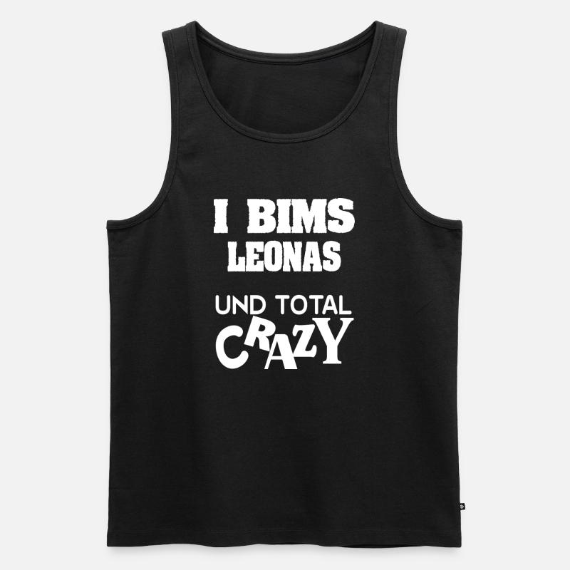 Leonas als Crazy - Männer Premium Bio Tank Top - Schwarz