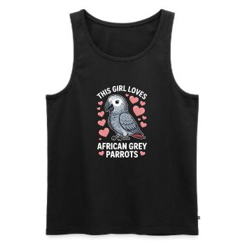 Graupapagei Sprüche Lustiges Graupapagei Geschenk  - Männer Premium Bio Tank Top - Schwarz - Vorne - AI Model Male 178 light (178cm)