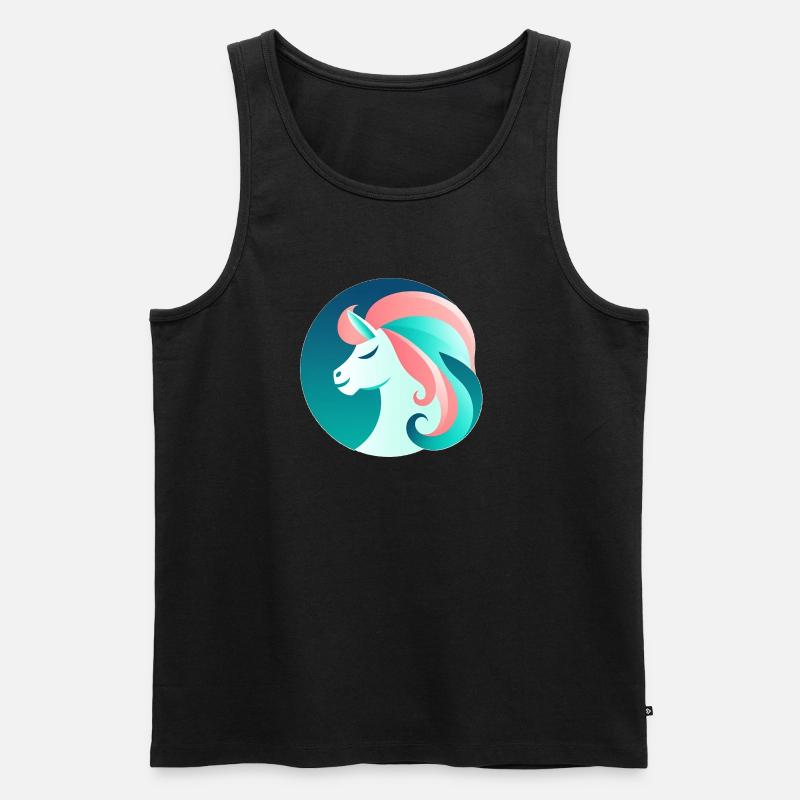 Neon Einhorn Traumbild - Männer Premium Bio Tank Top - Schwarz