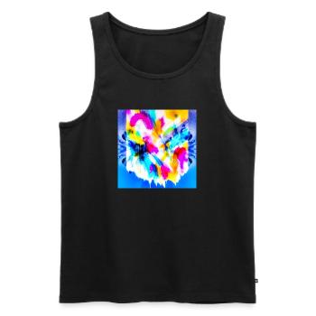 Explosion of colour in watercolour - Men's Premium Organic Tank Top - black - Front - Michal (187cm)