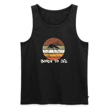 Born to Die – Vintage-Retro-Mücke - Männer Premium Bio Tank Top - Schwarz - Vorne - AI Model Male 178 light (178cm)