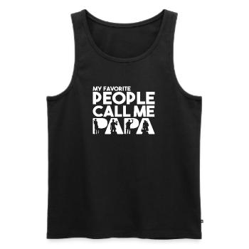 Mes personnes préférées m’appellent Papa Plombier Art - Débardeur bio Premium Homme - noir - Devant - Michal (187cm)