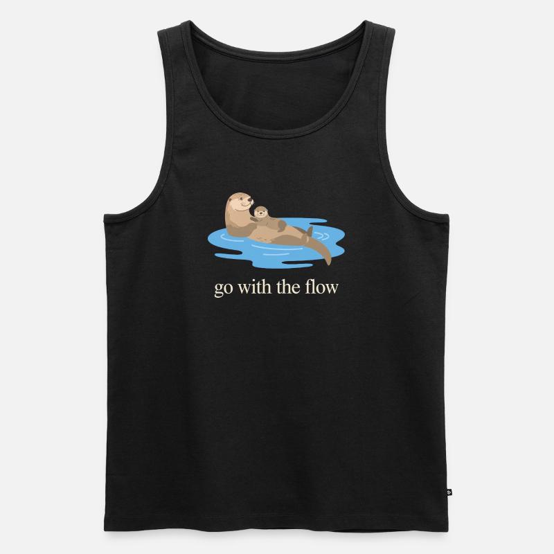 Nimm das Flow Otter Duo - Männer Premium Bio Tank Top - Schwarz