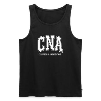 CNA Certified Nursing Assistant - Men's Premium Organic Tank Top - black - Front - AI Model Male 178 light (178cm)