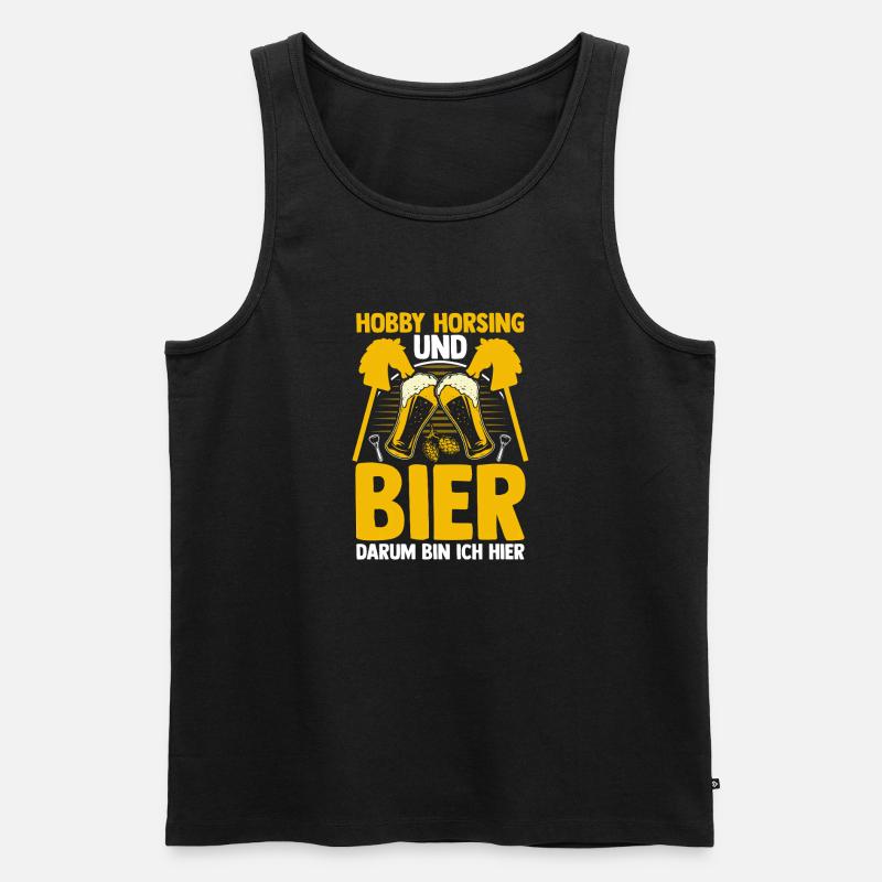 Bier Pferd Hobby Horsing - Männer Premium Bio Tank Top - Schwarz