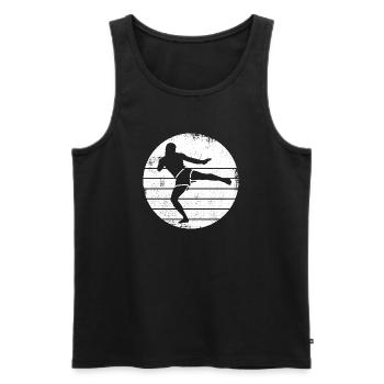 Kickboxer Drawing - Men's Premium Organic Tank Top - black - Front - AI Model Male 178 light (178cm)