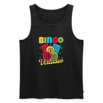 Bingo Game Virtuoso Bingo - Men's Premium Organic Tank Top - black - Front - AI Model Male 178 light (178cm)