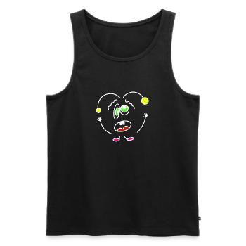 Crazy-Heartbeat - Männer Premium Bio Tank Top - Schwarz - Vorne - AI Model Male 178 light (178cm)