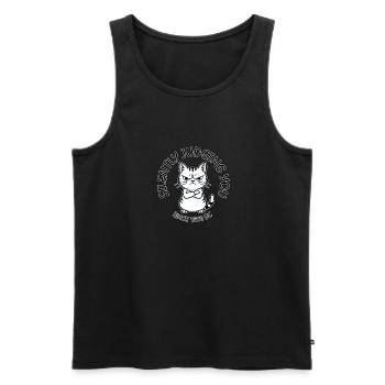 Cat Judge Since 7500 BC - Men's Premium Organic Tank Top - black - Front - AI Model Male 178 light (178cm)