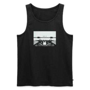One Page At A Time Typewriter Design - Men's Premium Organic Tank Top - black - Front - AI Model Male 178 light (178cm)