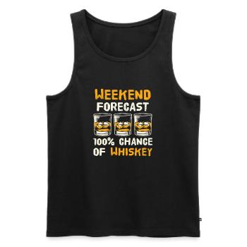 Prévisions du week-end : 100 % de chances d’art amusant au whisky - Débardeur bio Premium Homme - noir - Devant - Michal (187cm)