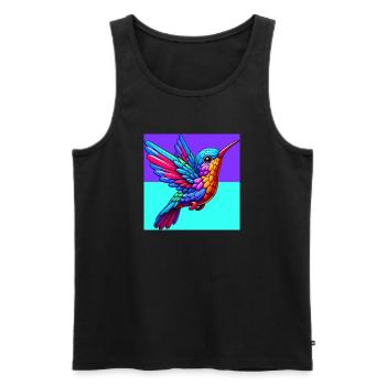 Kolibri - Männer Premium Bio Tank Top - Schwarz - Vorne - Michal (187cm)
