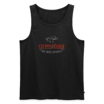 Feuerwehr Gruppenführer mit Herz und Seele - Männer Premium Bio Tank Top - Schwarz - Vorne - Michal (187cm)