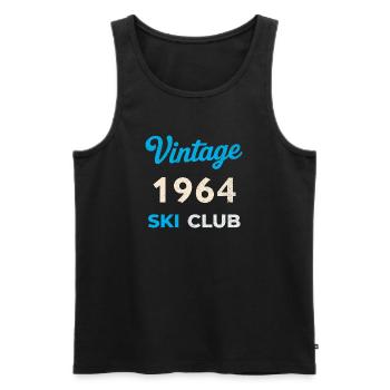 Vintage 1964 – Année de naissance rétro du Ski Club - Débardeur bio Premium Homme - noir - Devant - Michal (187cm)