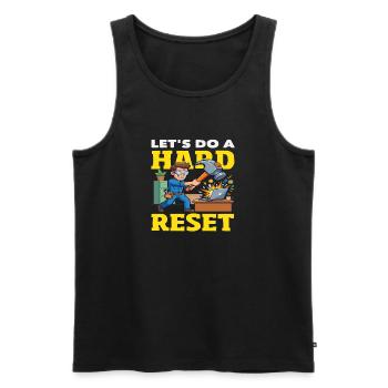 Machen wir einen Hard Reset Hammer Computer - Männer Premium Bio Tank Top - Schwarz - Vorne - AI Model Male 178 light (178cm)