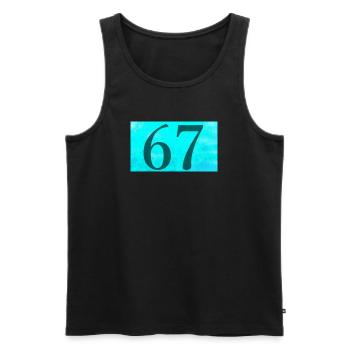 67_Blue - Männer Premium Bio Tank Top - Schwarz - Vorne - Michal (187cm)