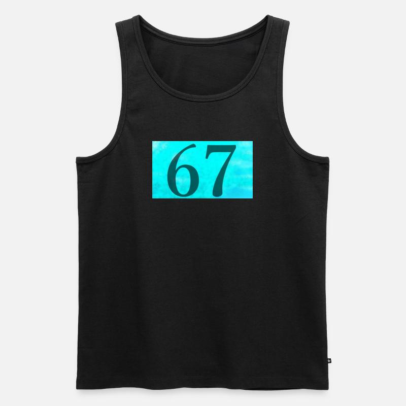 67_Blue - Männer Premium Bio Tank Top - Schwarz