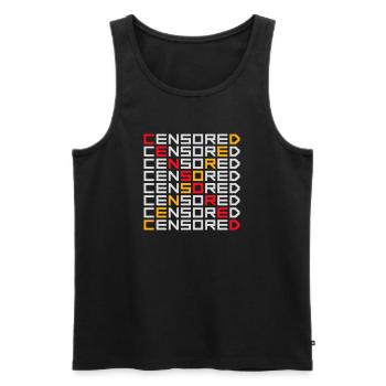 Censored Zensiert Lustig Statement Freiheit Logo - Männer Premium Bio Tank Top - Schwarz - Vorne - AI Model Male 178 light (178cm)