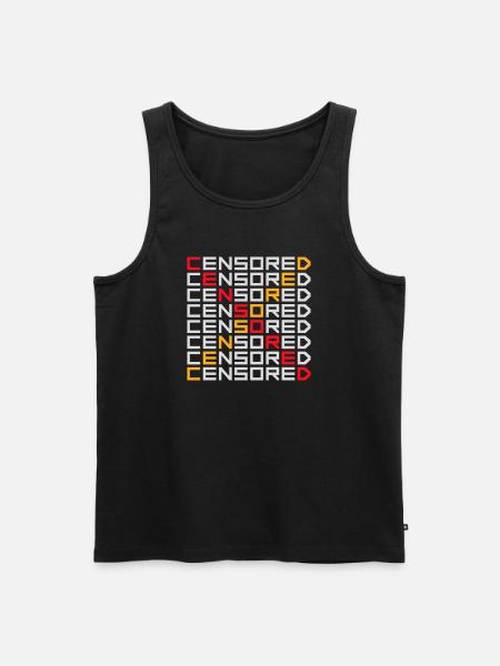 Censored Funny Statement Freedom Logo - Men's Premium Organic Tank Top - black