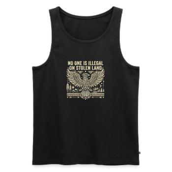 No one is illegal on stolen land - Men's Premium Organic Tank Top - black - Front - AI Model Male 178 light (178cm)