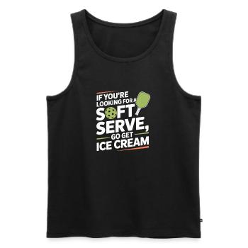 Pickleball Spieler Looking For Soft Serve Dinking - Männer Premium Bio Tank Top - Schwarz - Vorne - AI Model Male 178 light (178cm)