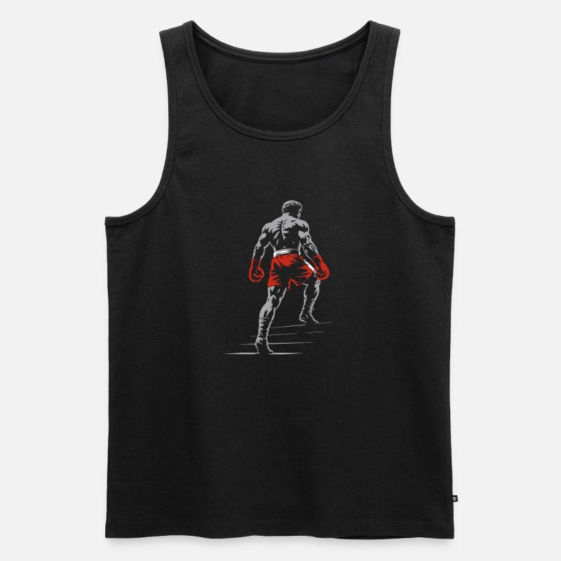 Boxer mit Boxhandschuhen - Männer Premium Bio Tank Top - Schwarz