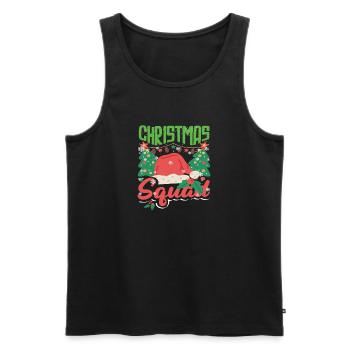 Tenue de Noël du groupe familial de l’équipe de Noël - Débardeur bio Premium Homme - noir - Devant - AI Model Male 178 light (178cm)