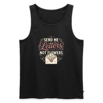 Army Wife Send Me Letters Not Flowers - Men's Premium Organic Tank Top - black - Front - AI Model Male 178 light (178cm)