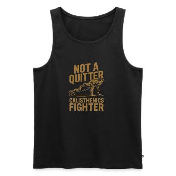 Calisthenics – ich bin nicht der Typ, der aufgibt. - Männer Premium Bio Tank Top - Schwarz - Vorne - AI Model Male 178 light (178cm)