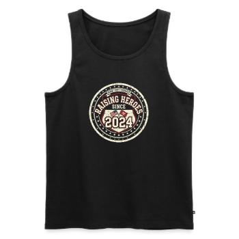 Army Mama Raising Heroes Since 2024 - Männer Premium Bio Tank Top - Schwarz - Vorne - AI Model Male 178 light (178cm)