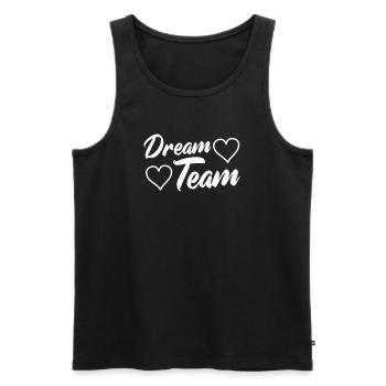 Équipe de rêve avec des cœurs - Débardeur bio Premium Homme - noir - Devant - Michal (187cm)