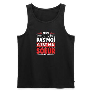 C'EST MA SOEUR drôle enfant soeur tee shirt - Débardeur bio Premium Homme - noir - Devant - Michal (187cm)