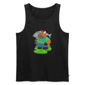 pêche au baudroie taureau - Débardeur bio Premium Homme - noir - Devant - Michal (187cm)