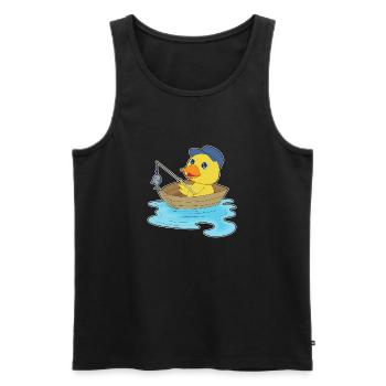 Pêche au poisson canard pêcheur - Débardeur bio Premium Homme - noir - Devant - Michal (187cm)