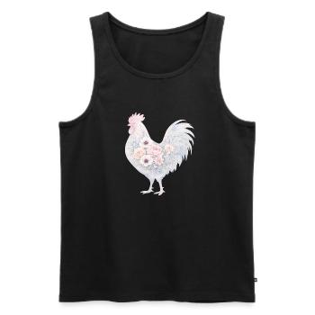 Hahn Blumen Aquarell - Männer Premium Bio Tank Top - Schwarz - Vorne - AI Model Male 178 light (178cm)