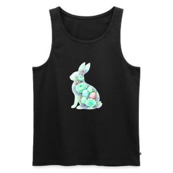 Hase Ostern Aquarell - Männer Premium Bio Tank Top - Schwarz - Vorne - Michal (187cm)