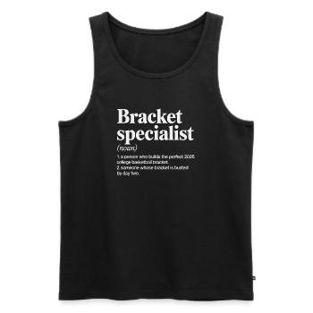 Bracket Specialist Basketball - Men's Premium Organic Tank Top - black - Front - AI Model Male 178 light (178cm)