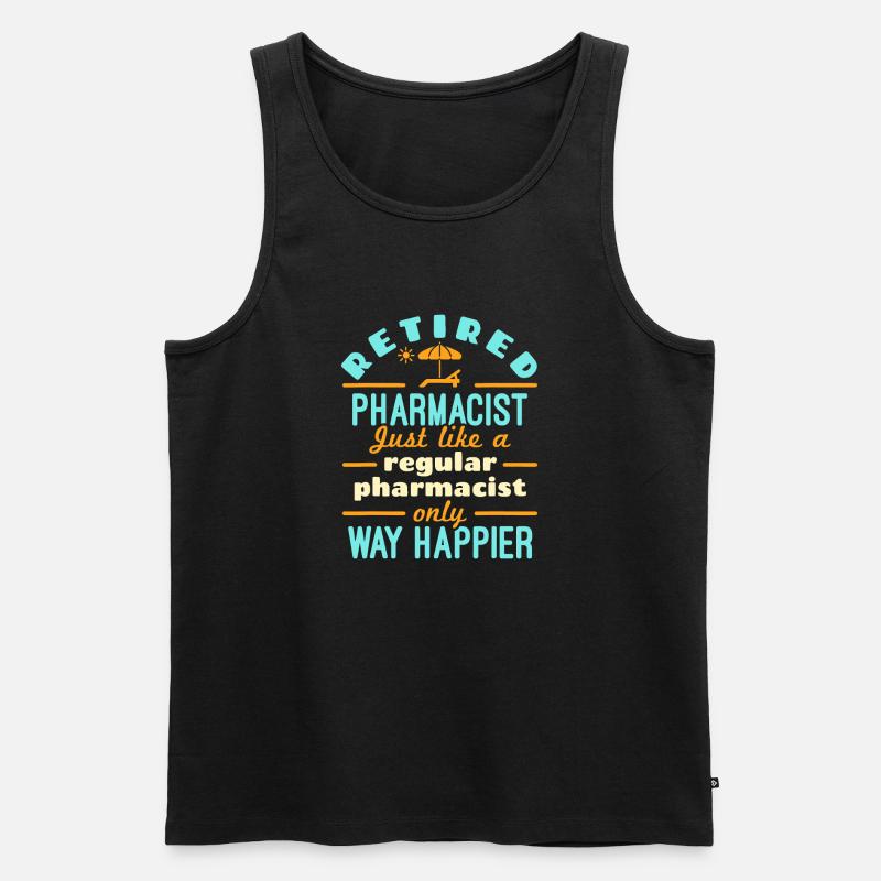 Pensionierter Apotheker viel glücklicher - Männer Premium Bio Tank Top - Schwarz